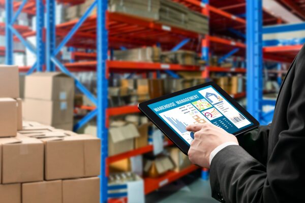 Tablet on inventory checking ERP system